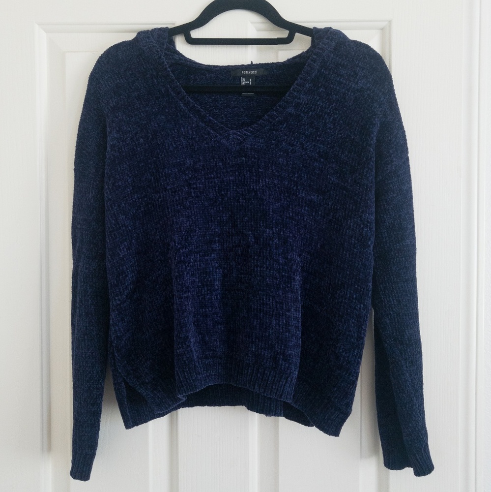 Forever 21 Crop Sweater with Hood